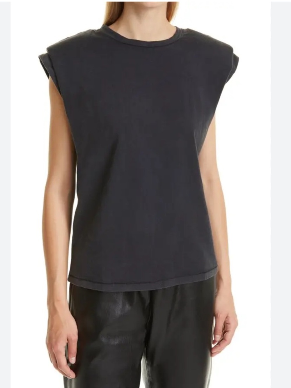 Anine Bing Tanner Cotton Puff Shoulder Tank Top Size Small